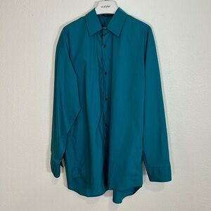 Sofie D’Hoore Brennan Oversized Cotton Poplin Shirt Teal Button Down LS Blouse
